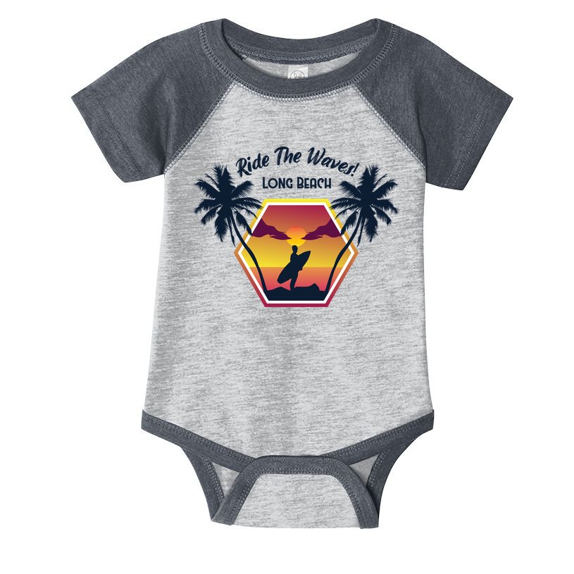 Ride The Waves Long Beach Infant Baby Jersey Bodysuit