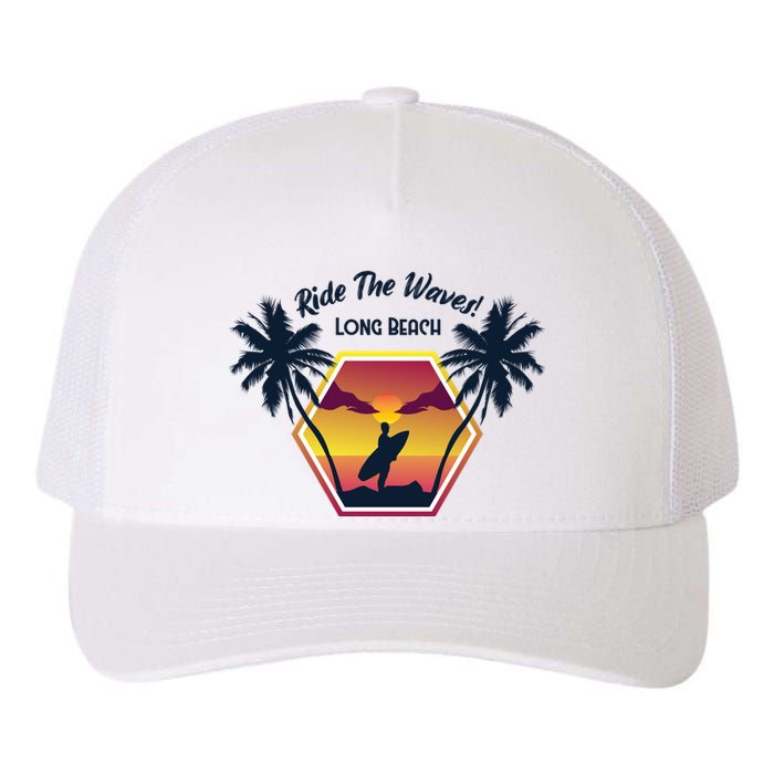 Ride The Waves Long Beach Yupoong Adult 5-Panel Trucker Hat