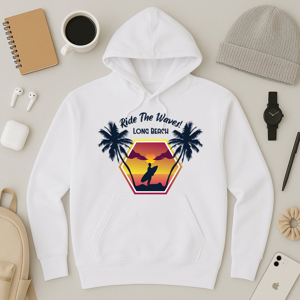 Ride The Waves Long Beach Hoodie