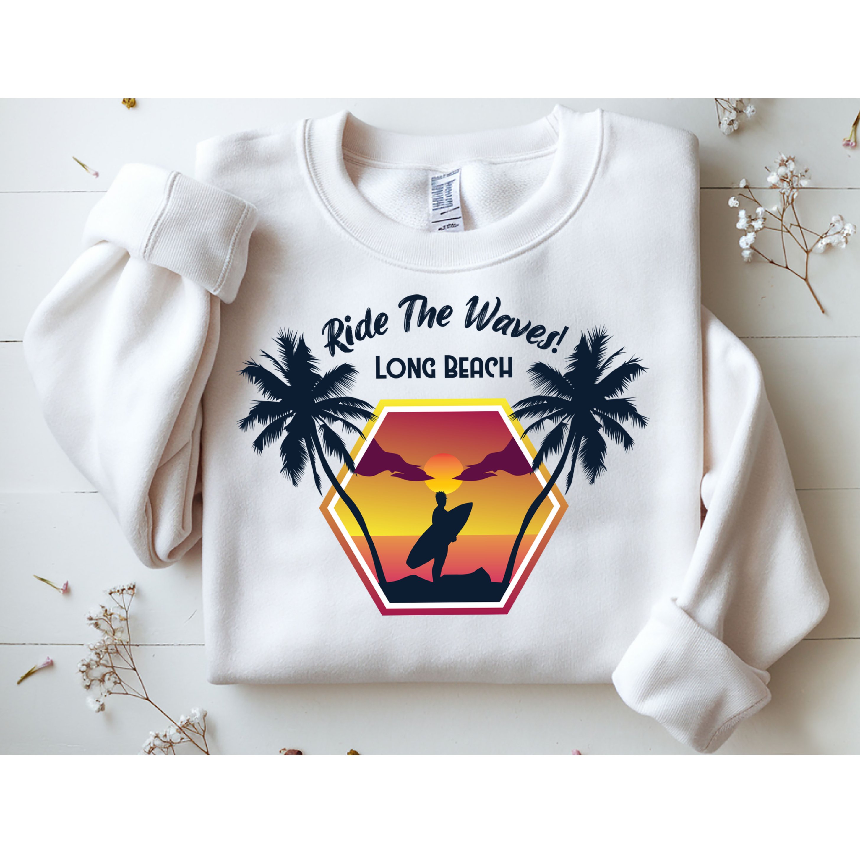 Ride The Waves Long Beach Sweatshirt