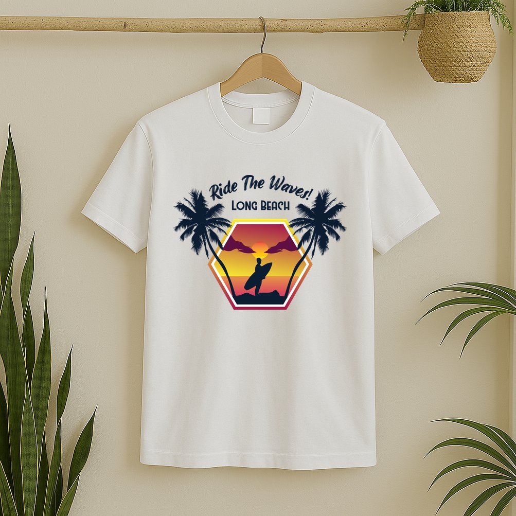 Ride The Waves Long Beach T-Shirt