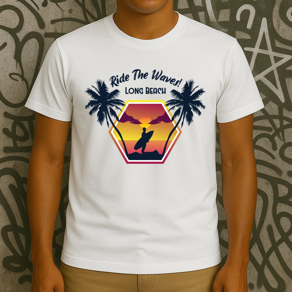 Ride The Waves Long Beach T-Shirt
