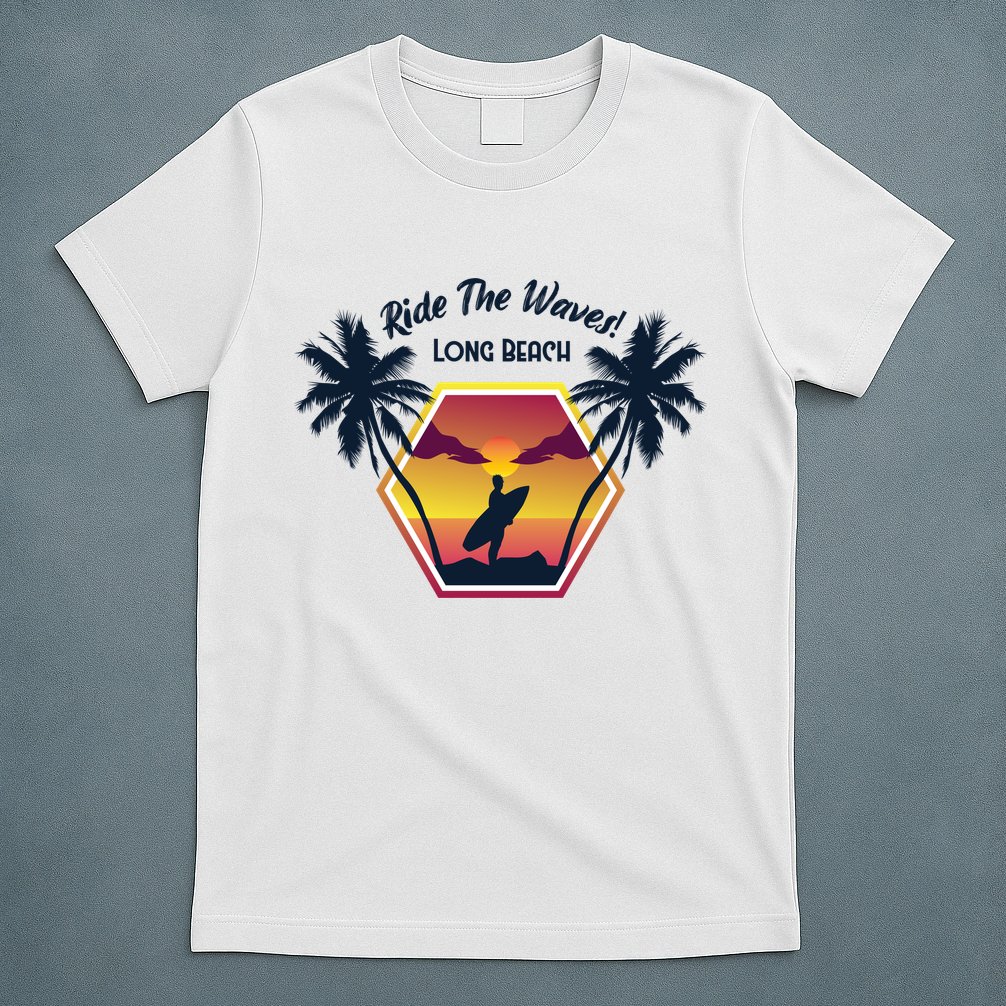 Ride The Waves Long Beach T-Shirt