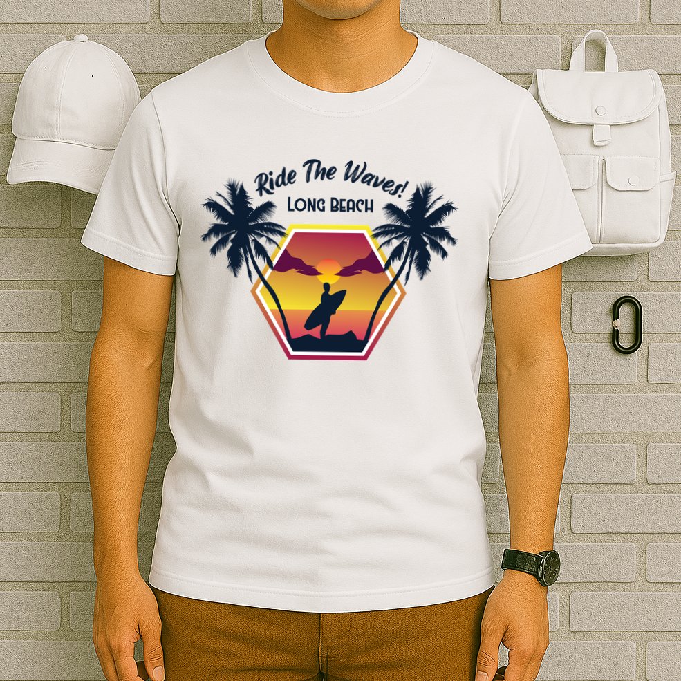 Ride The Waves Long Beach T-Shirt