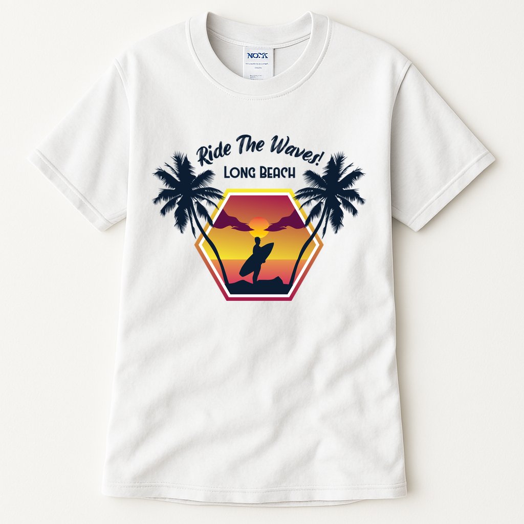Ride The Waves Long Beach Tall T-Shirt