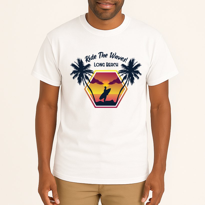 Ride The Waves Long Beach Tall T-Shirt