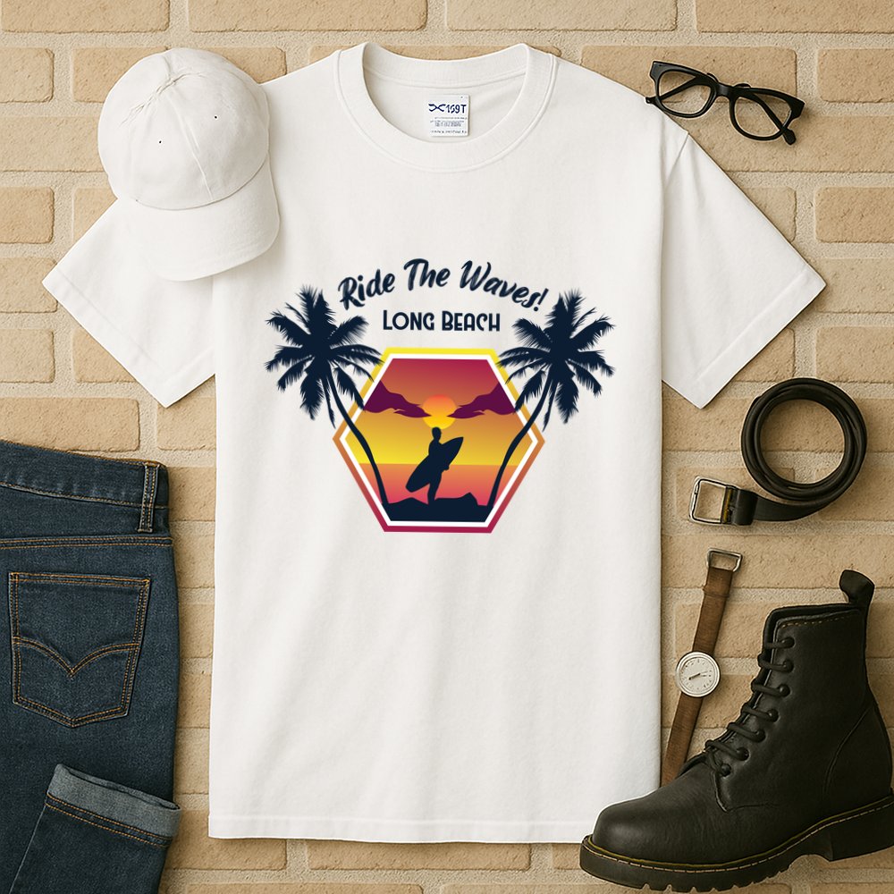 Ride The Waves Long Beach Tall T-Shirt
