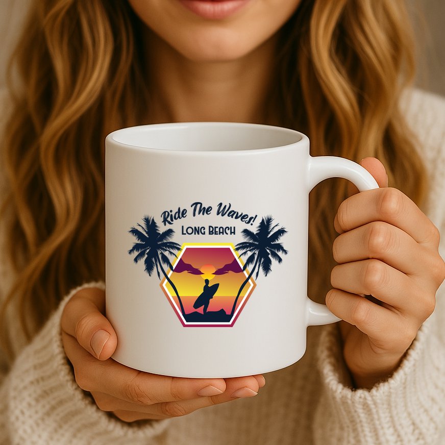 Ride The Waves Long Beach Mug