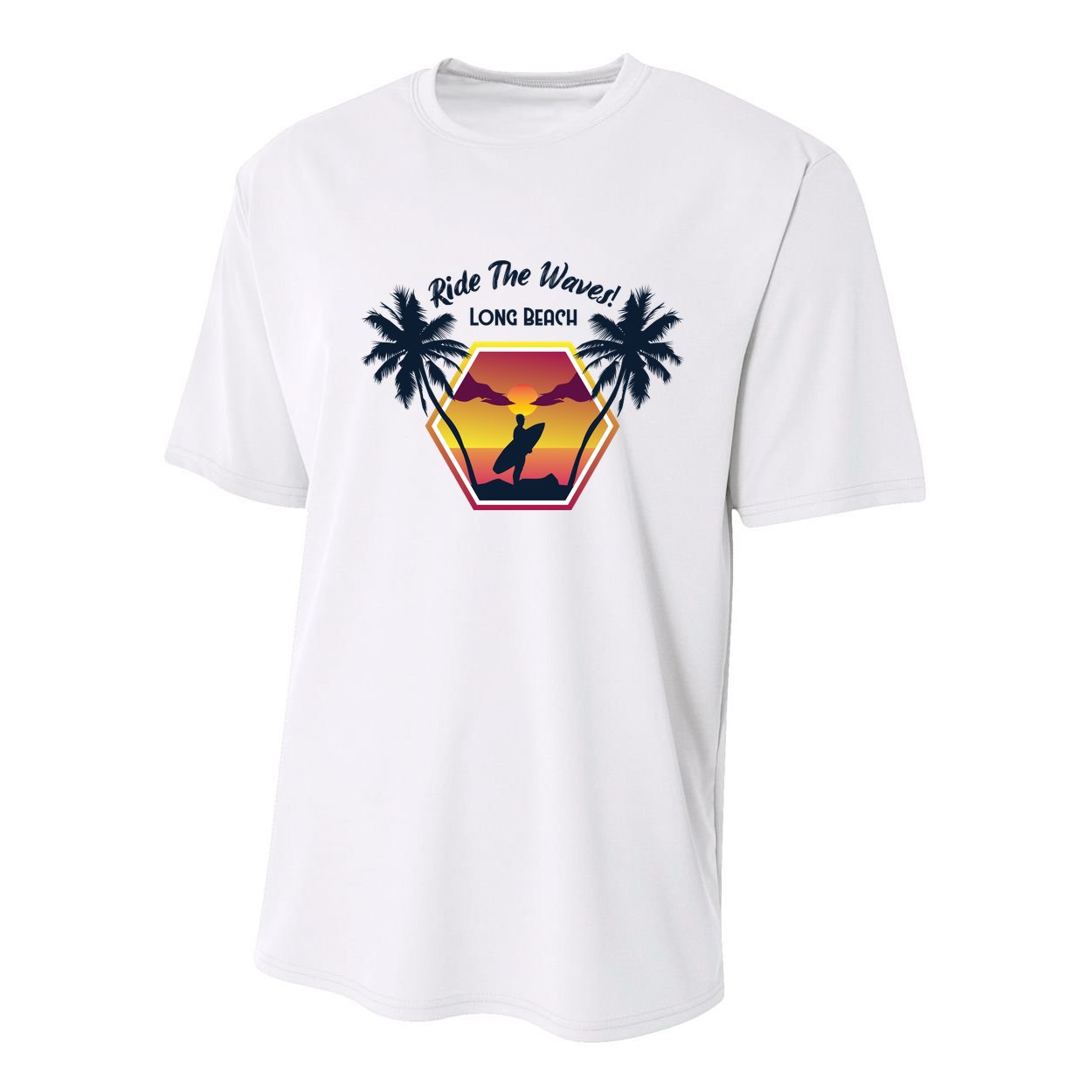 Ride The Waves Long Beach Youth Performance Sprint T-Shirt