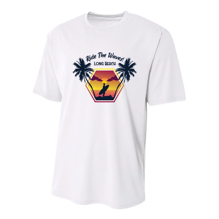 Ride The Waves Long Beach Youth Performance Sprint T-Shirt