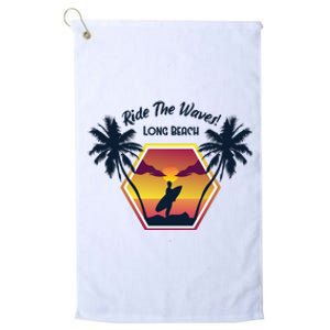 Ride The Waves Long Beach Platinum Collection Golf Towel