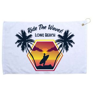 Ride The Waves Long Beach Grommeted Golf Towel