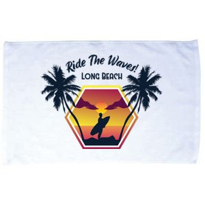 Ride The Waves Long Beach Microfiber Hand Towel