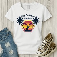 Ride The Waves Long Beach Womens T-Shirt