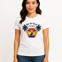 Ride The Waves Long Beach Womens T-Shirt