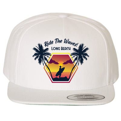 Ride The Waves Long Beach Wool Snapback Cap