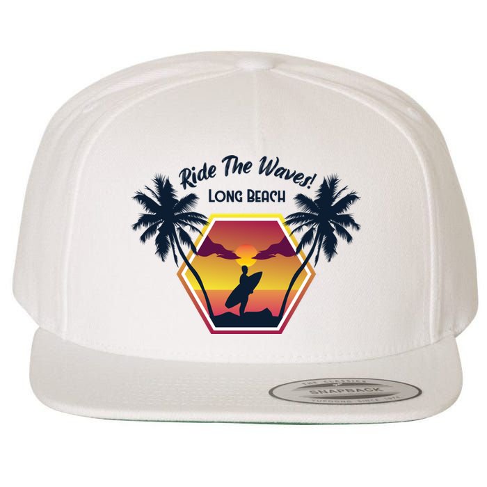 Ride The Waves Long Beach Wool Snapback Cap