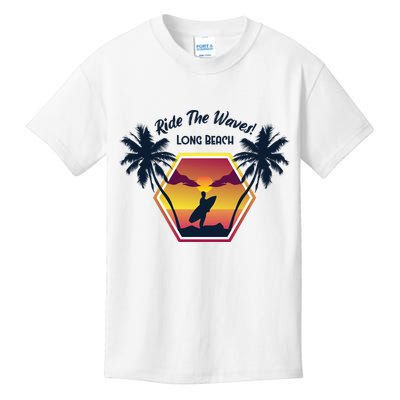 Ride The Waves Long Beach Kids T-Shirt