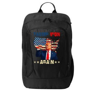 Retro Trump Won Again 2024 Us Vote 47th President Election City Backpack