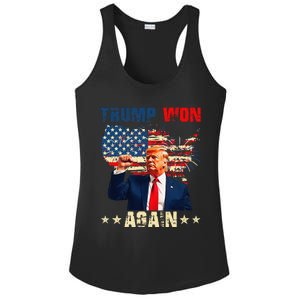 Retro Trump Won Again 2024 Us Vote 47th President Election Ladies PosiCharge Competitor Racerback Tank