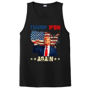 Retro Trump Won Again 2024 Us Vote 47th President Election PosiCharge Competitor Tank