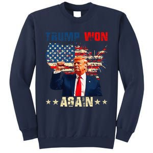 Retro Trump Won Again 2024 Us Vote 47th President Election Sweatshirt