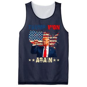 Retro Trump Won Again 2024 Us Vote 47th President Election Mesh Reversible Basketball Jersey Tank