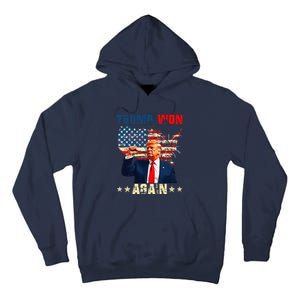 Retro Trump Won Again 2024 Us Vote 47th President Election Tall Hoodie