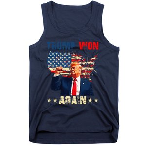 Retro Trump Won Again 2024 Us Vote 47th President Election Tank Top