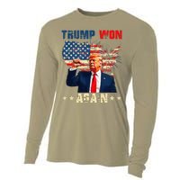 Retro Trump Won Again 2024 Us Vote 47th President Election Cooling Performance Long Sleeve Crew