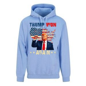 Retro Trump Won Again 2024 Us Vote 47th President Election Unisex Surf Hoodie