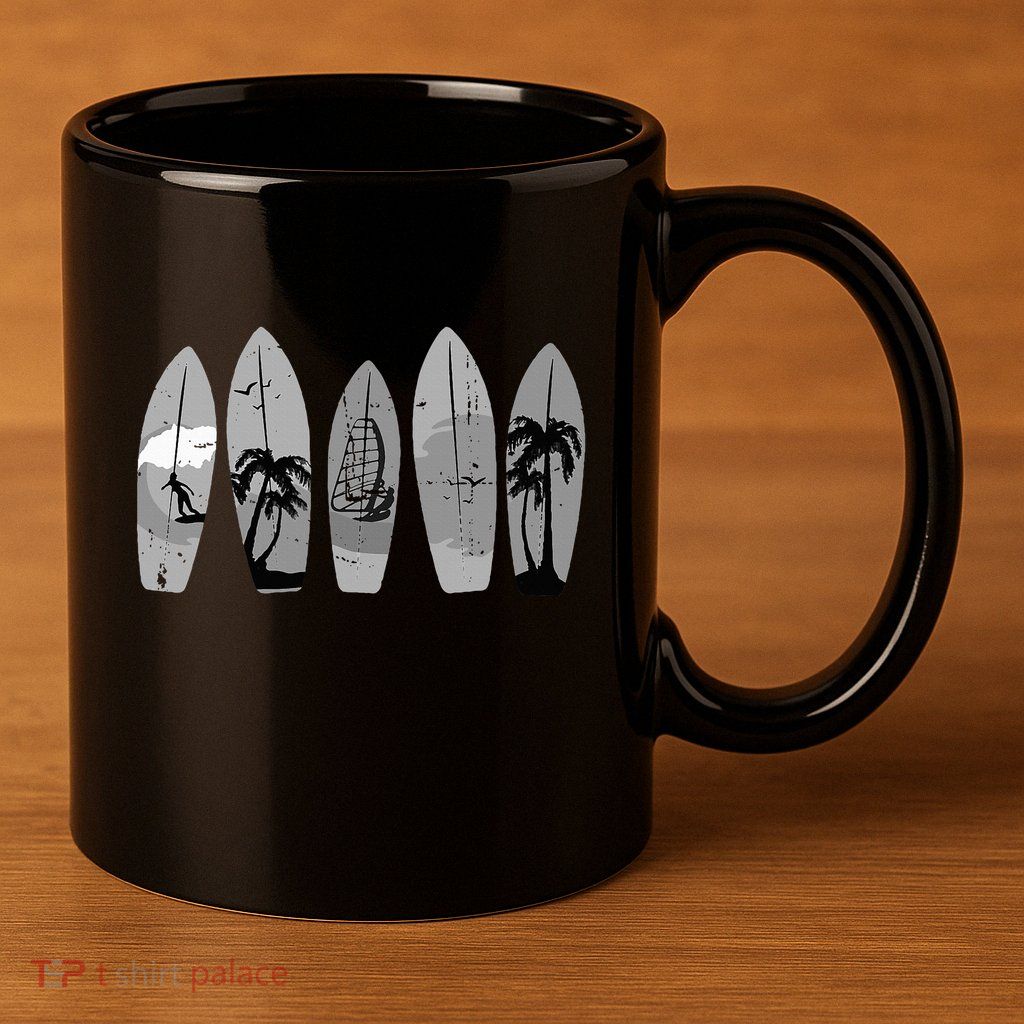 Ride the Waves with a Timeless Surfboard 11oz C Handle Ceramic Mug