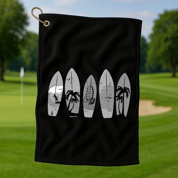Ride the Waves with a Timeless Surfboard Golf Towel