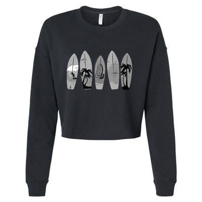 Ride the Waves with a Timeless Surfboard Cropped Pullover Crew