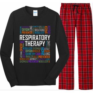 Respiratory Therapist Words Therapy Care Week Long Sleeve Pajama Set