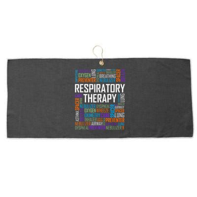 Respiratory Therapist Words Therapy Care Week Large Microfiber Waffle Golf Towel