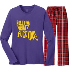 Roll Tide What F You Women's Long Sleeve Flannel Pajama Set 