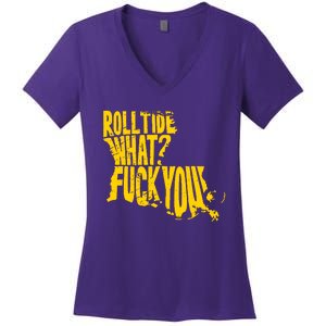 Roll Tide What F You Women's V-Neck T-Shirt