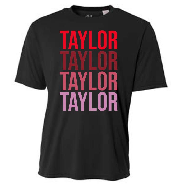 Retro Taylor Wordmark Pattern I Love Taylor Cooling Performance Crew T-Shirt