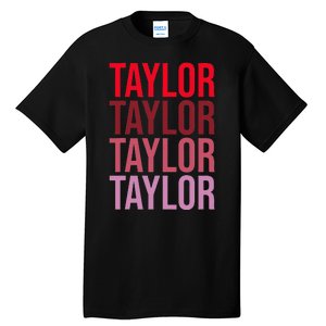 Retro Taylor Wordmark Pattern I Love Taylor Tall T-Shirt