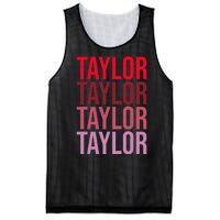 Retro Taylor Wordmark Pattern I Love Taylor Mesh Reversible Basketball Jersey Tank