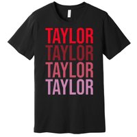 Retro Taylor Wordmark Pattern I Love Taylor Premium T-Shirt