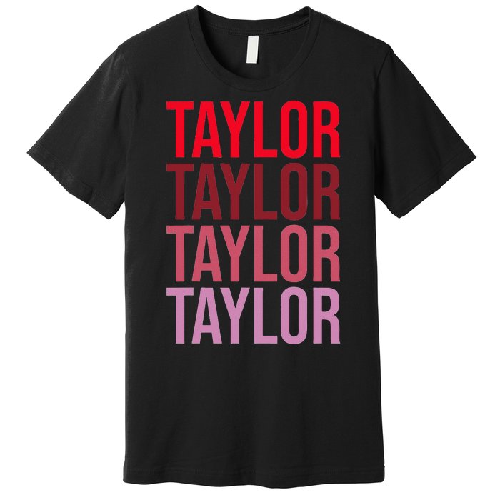 Retro Taylor Wordmark Pattern I Love Taylor Premium T-Shirt