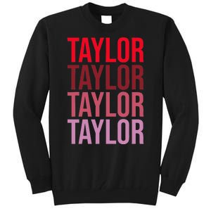 Retro Taylor Wordmark Pattern I Love Taylor Tall Sweatshirt