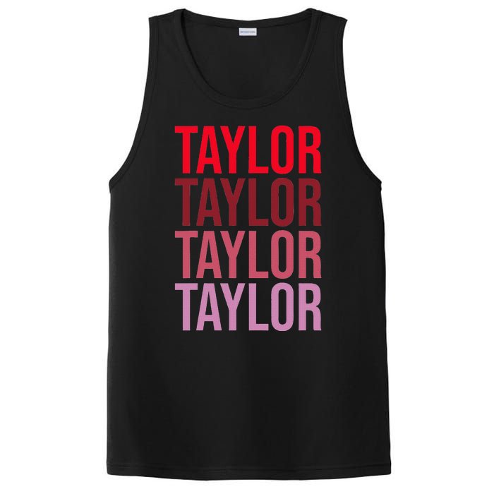 Retro Taylor Wordmark Pattern I Love Taylor PosiCharge Competitor Tank