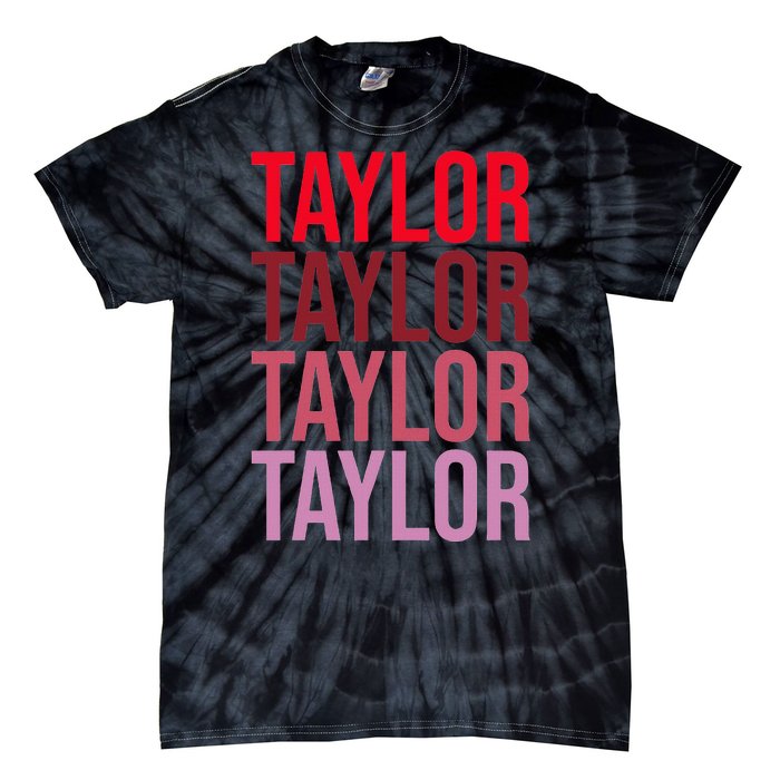 Retro Taylor Wordmark Pattern I Love Taylor Tie-Dye T-Shirt