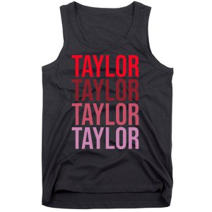 Retro Taylor Wordmark Pattern I Love Taylor Tank Top