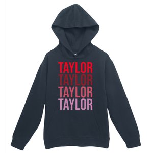 Retro Taylor Wordmark Pattern I Love Taylor Urban Pullover Hoodie