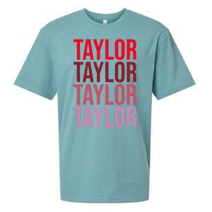 Retro Taylor Wordmark Pattern I Love Taylor Sueded Cloud Jersey T-Shirt