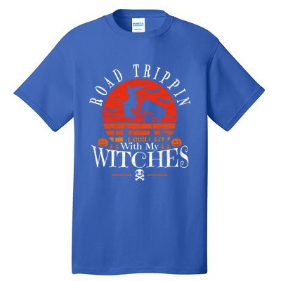 Road Trippin With My Witches Halloween Witch Camping Gift Tall T-Shirt